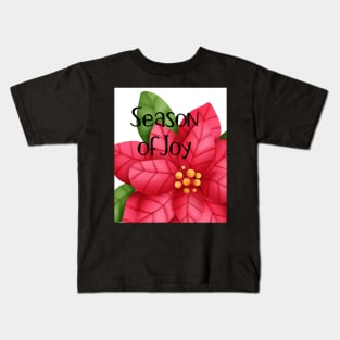 Colorful Watercolor Poinsettia Flower Kids T-Shirt